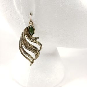 Metal Peacock Feather Air Element Earrings